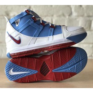 Nike Zoom LeBron 3 QS HOUSTON OILERS BLUE WHITE RED AO2434-400 sz 6.5 Mens Retro